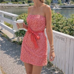 Anthropologie Burlapp Pink Lace Dress